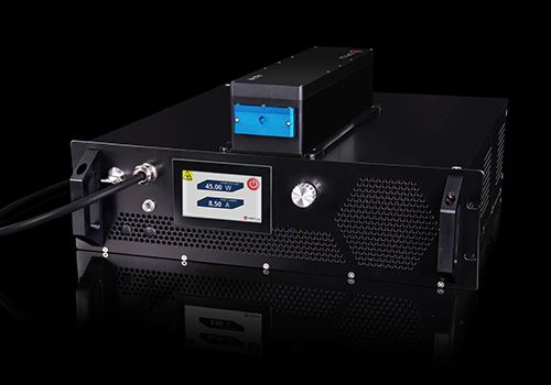 TOPTICA Photonics high-performance fiber laser with display for power and current readings, industrial-grade laser device.